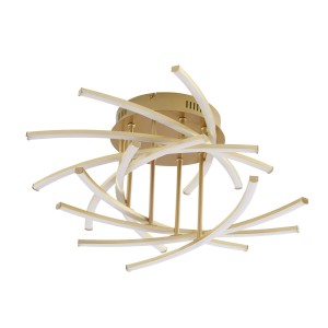 Lindby LED Deckenleuchte Flakira 10008796 Dimmbar Modern in Bronze aus Aluminium 1-flammig Wohnzimmerleuchte