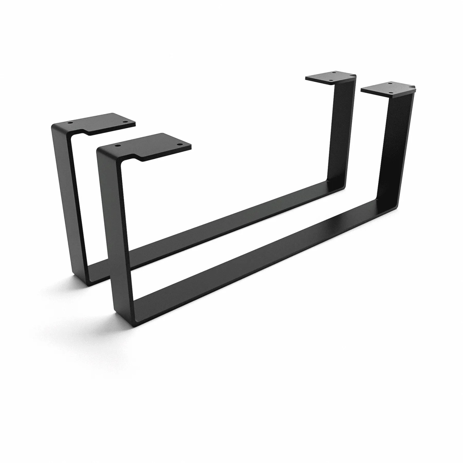 HEVVA Möbelfüße LUXEMBURG 20 cm Hoch 50 cm Tief 2er Set Schwarz
