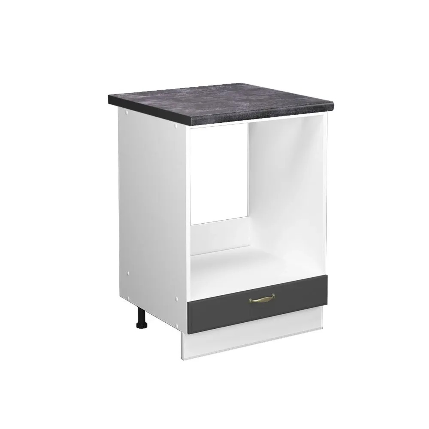 Vicco Herdumbauschrank Fame-Line Anthrazit-Gold Weiß 60 cm AP Anthrazit
