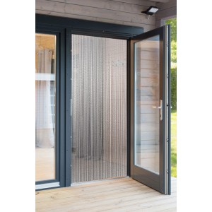 Transparenter Conacord Türvorhang Vita, 100x230cm, aus PVC-Streifen als Insektenschutz.