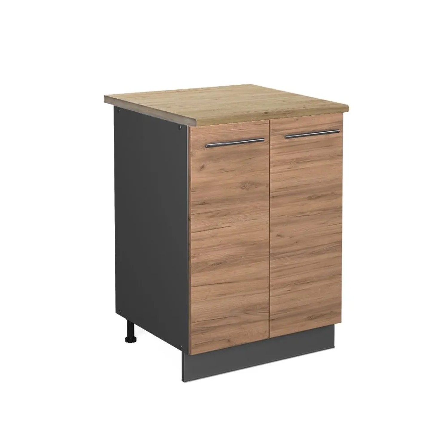 Vicco Küchenunterschrank Fame-Line Goldkraft Eiche Anthrazit 60 cm AP Eiche