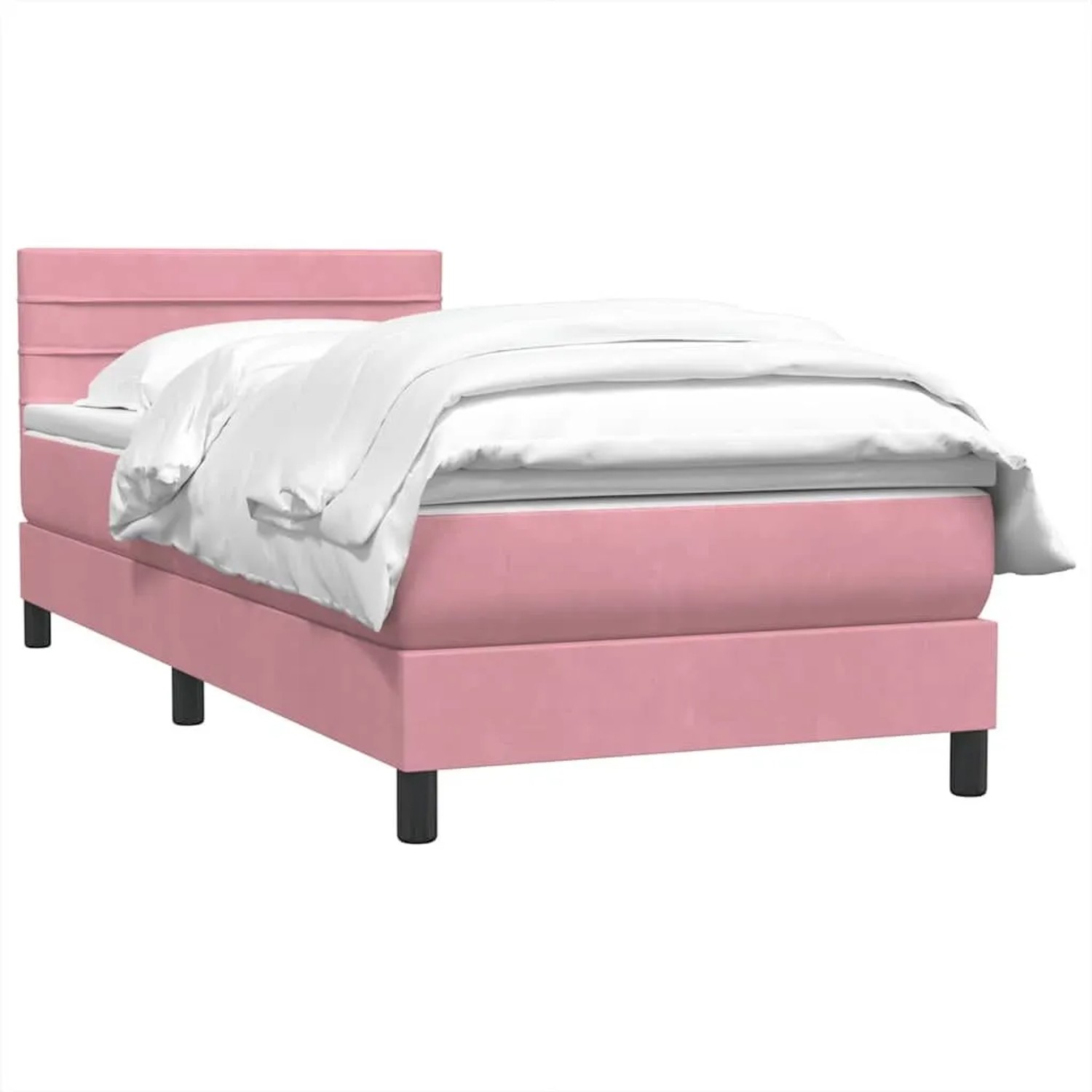 vidaXL Boxspringbett mit Matratze Rosa 90x210 cm Samt 3316292 günstig online kaufen