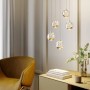 Moderne Lucande LED Pendelleuchte Hayley, transparentes Glas, 5-flammig für Wohnzimmer.
