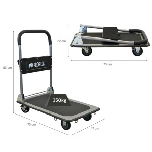 PROREGAL Transportwagen RHINO 150, klappbar, mit Werkzeugtasche und Sicherungsösen. Traglast 150kg.