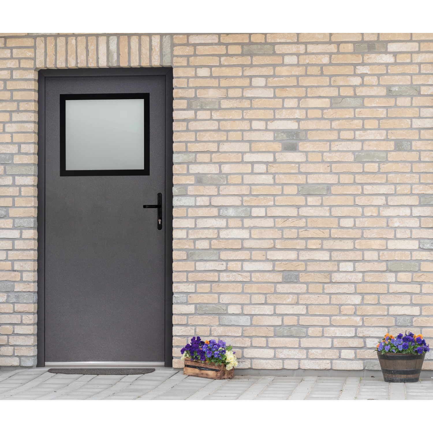 FENSTERVERSAND Nebeneingangstür – Stabile Stahltür, 770x2010mm, Anthrazit, Für Keller & Nebenräume