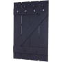 Dunkelgraue MCW Wandgarderobe D13 im Shabby-Look mit 6 Haken und Landhausstil-Design.