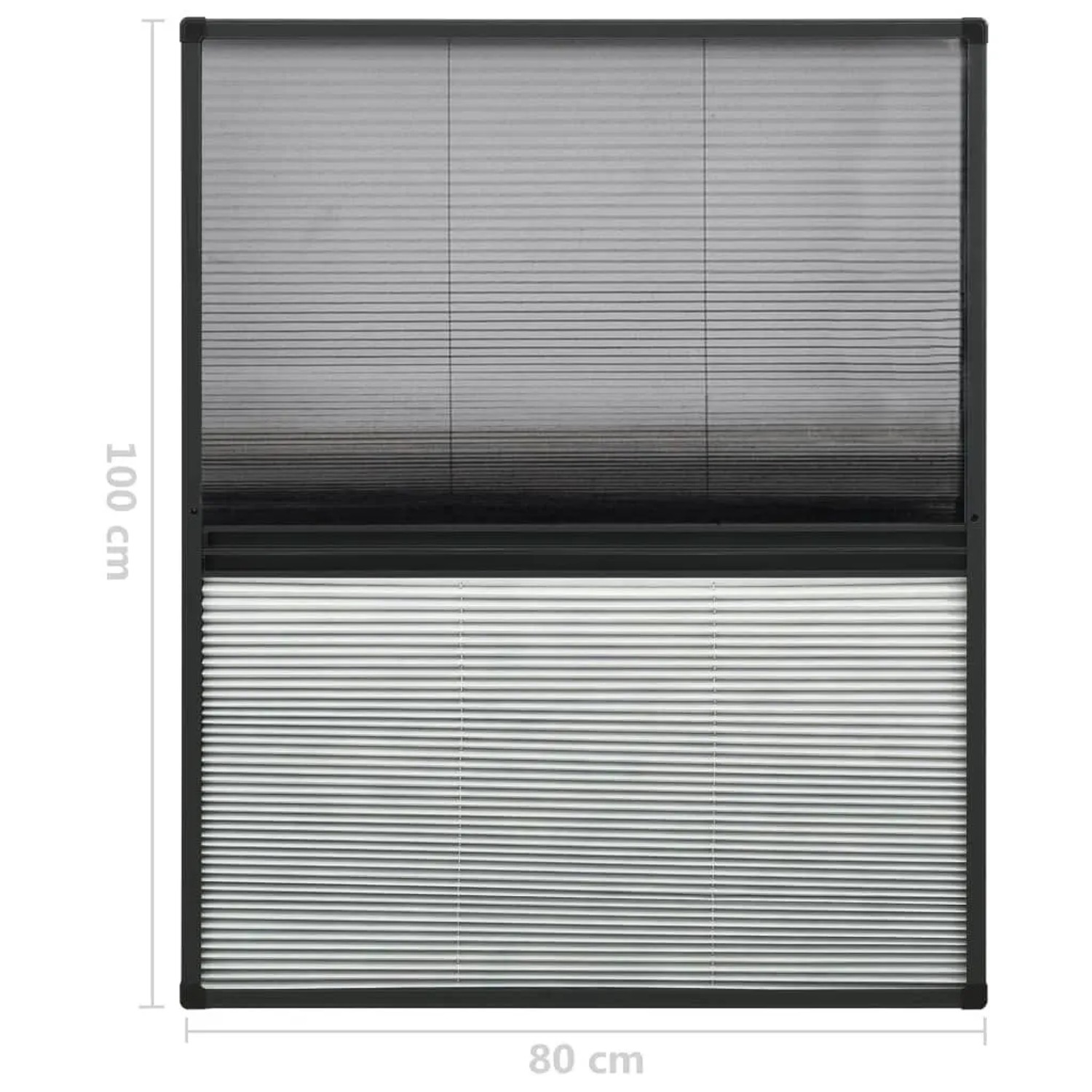 vidaXL Insektenschutz-Plissee für Fenster Alu 80x100 cm mit Jalousie 148683_7