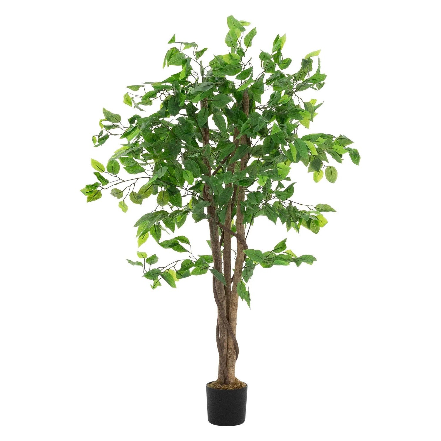ML-Design Kunstpflanze Ficus 120 cm mit Naturholzstamm