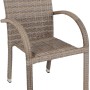 Stapelstuhl Modesto im 2er-Set, sandfarbenes Kunststoffgeflecht, Aluminiumgestell, Gartenstuhl für Terrasse und Garten.