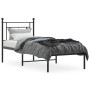 Schwarzes Metall Bettgestell 80x200 cm mit Kopfteil für Schlafzimmer.