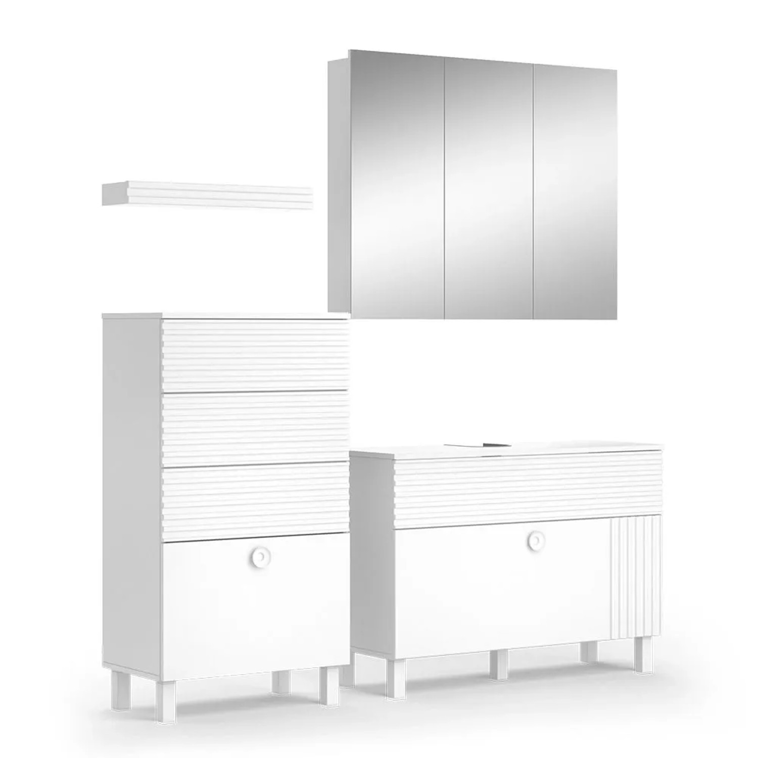 Vicco Badmöbel-Set Sola Weiß 100 x 72 4-teilig