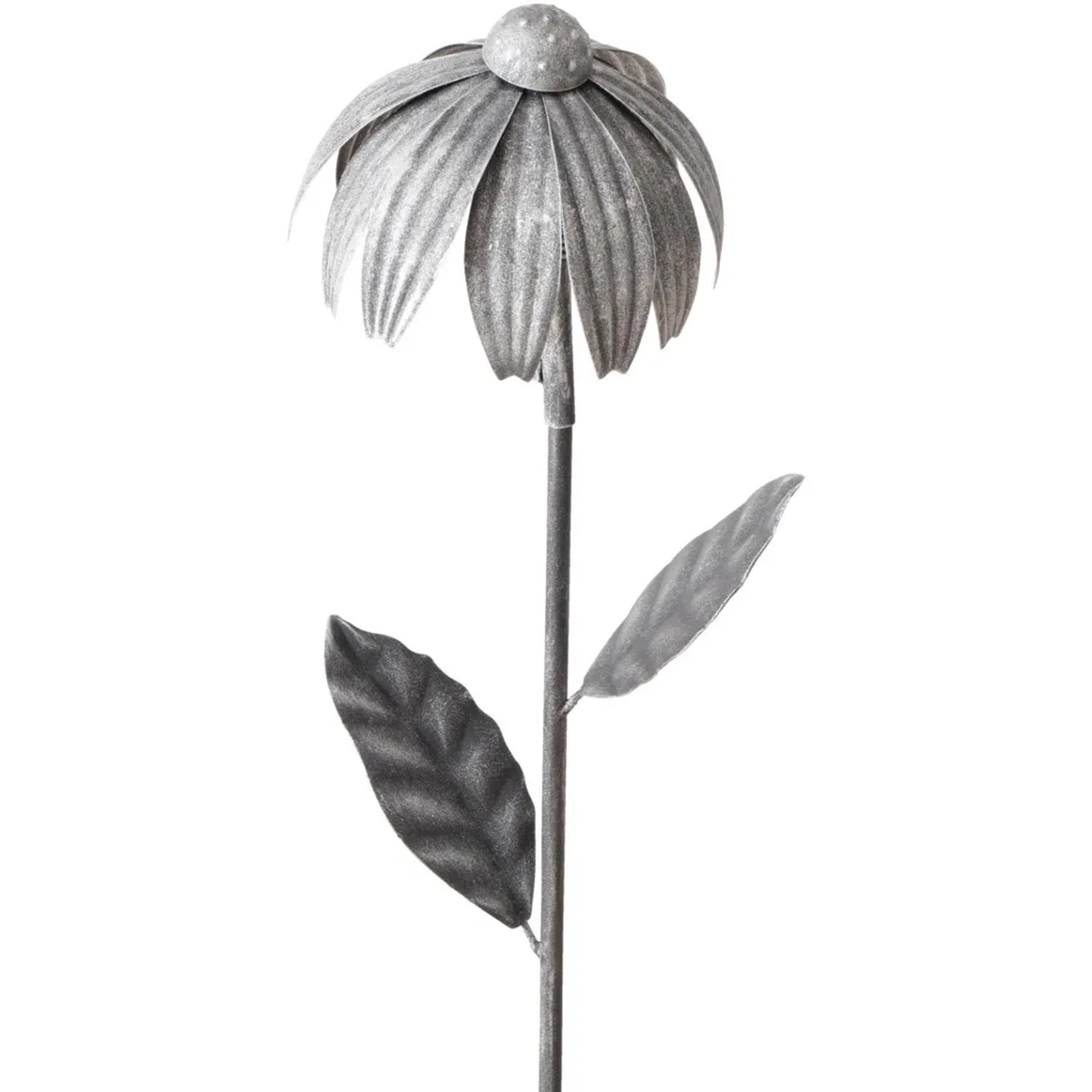 Silberner Boltze Gartenstab Garden Prato, Metallblume, 115cm, Gartendekoration.