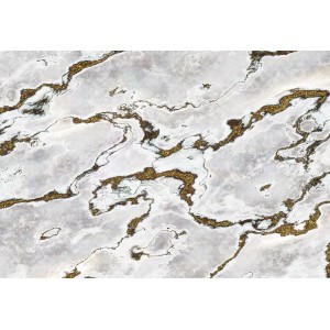 Fototapete Marmor Grau-Gold, abstraktes Muster für Wandgestaltung.