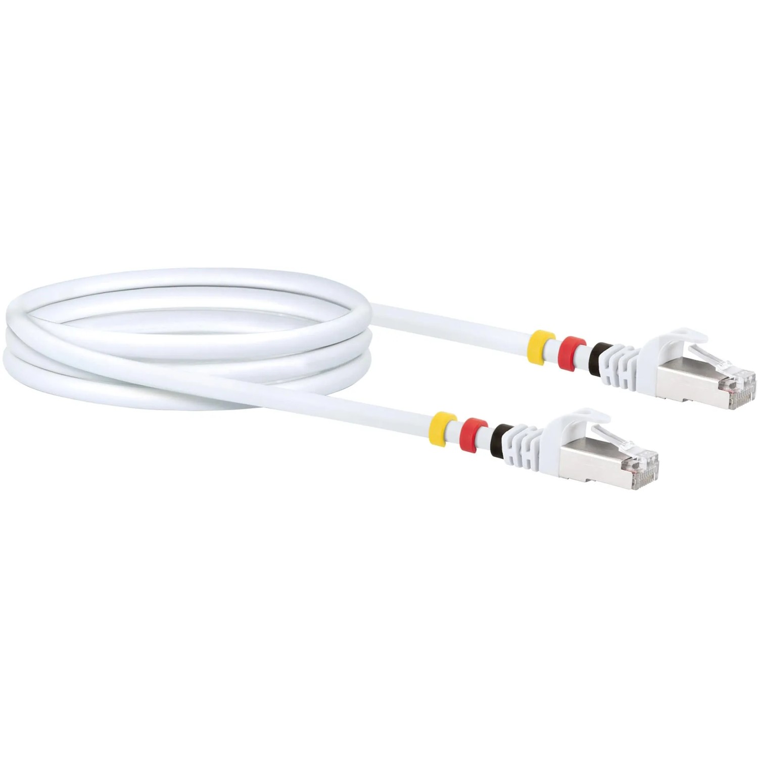 Schwaiger® CAT7 Netzwerkkabel S/FTP inkl. 3 Farbclips - Weiß 2,5 m