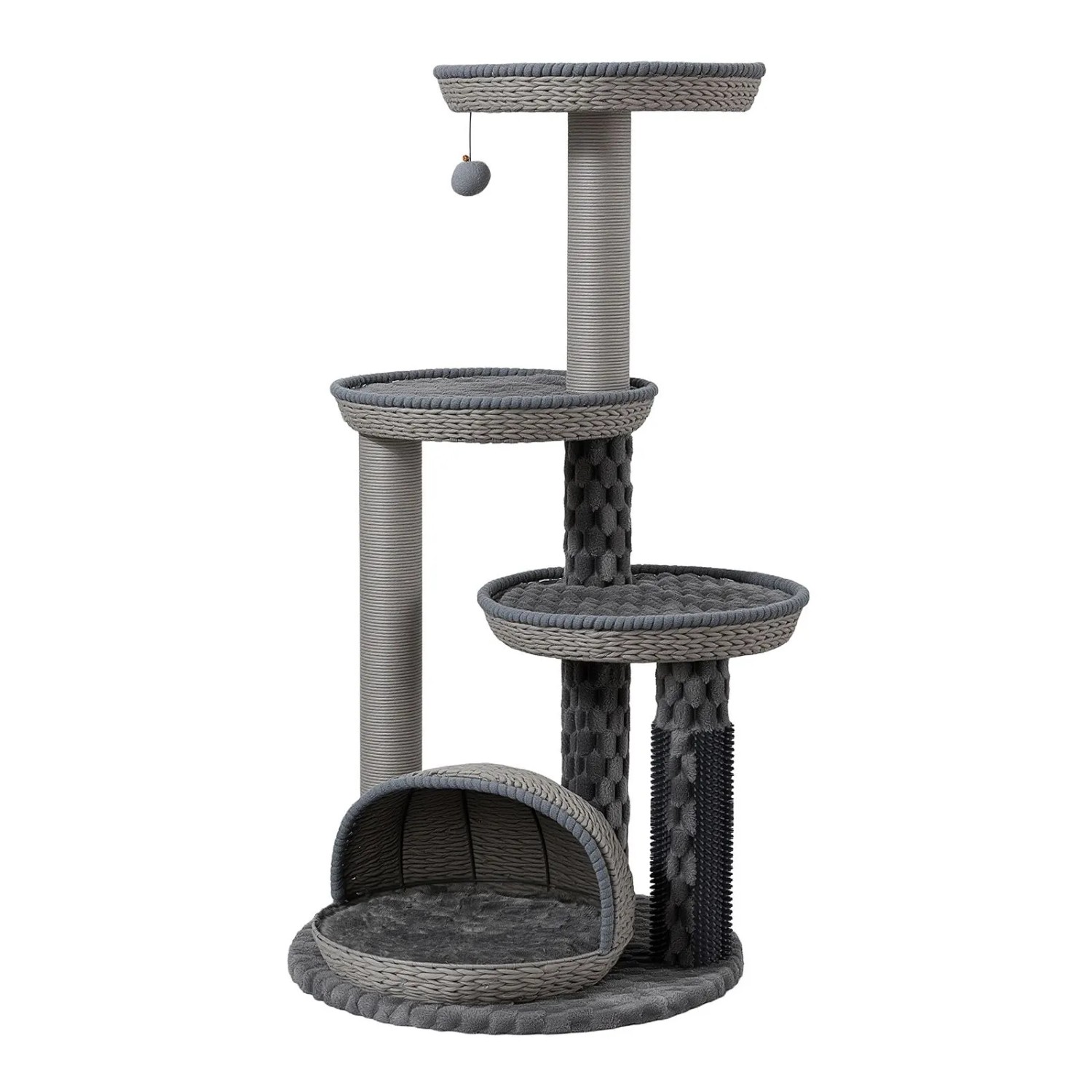 Fudajo Urban Loft 115Cm Kratzbaum Grau Katzenbaum Katzenkratzbaum Kletterbaum