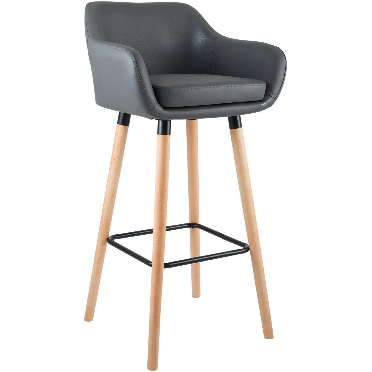 CLP Barhocker Grant Kunstleder Grau
