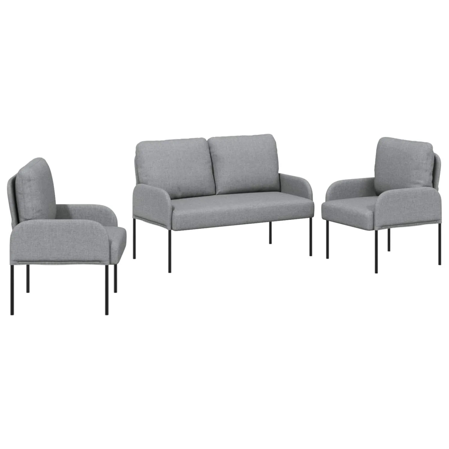 vidaXL Sofagarnituren 3 Stk Hellgrau 115 x 56 x 80 cm Sperrholz 3406208