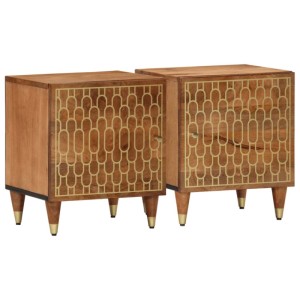 vidaXL Nachttische 2 Stk 40x33x46 cm Massivholz Mango 358281