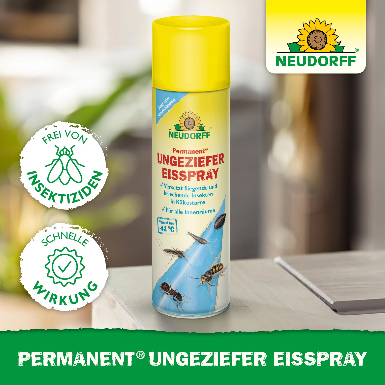 Neudorff Permanent Ungeziefer Eisspray 500ml zur Ungezieferbekämpfung ohne Insektizide.