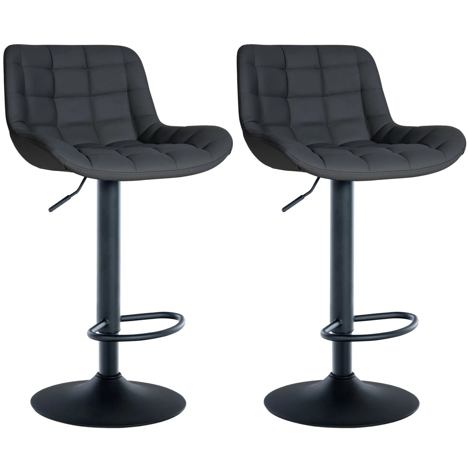 CLP 2er Set Barhocker Tover schwarz/Kunstleder