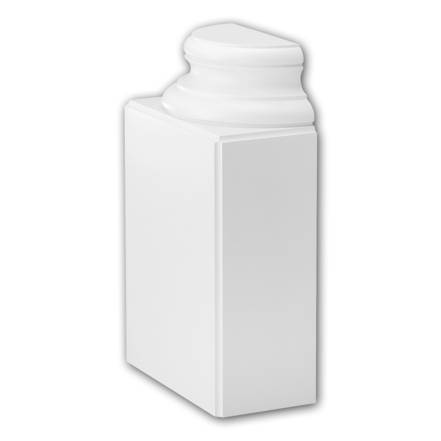 PROFHOME 117100 Halbsäulen Sockel Säule Zierelement Stuckdekor 39,1 cm x 69,8 cm x 19,3 cm Weiß