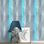 Erismann Vliestapete Imitations 2 Holz Blau, maritime Holzoptik für Wandgestaltung.