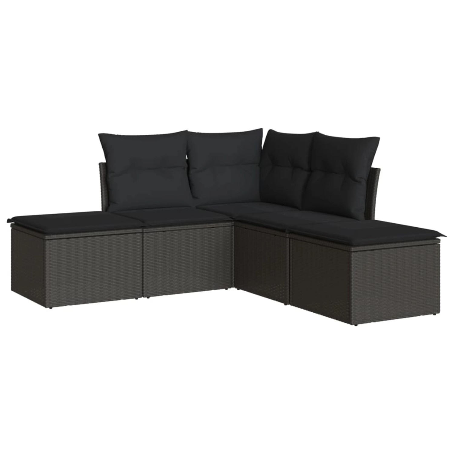 vidaXL 5-tlg Garten-Sofagarnitur mit Kissen Schwarz Poly Rattan Modell 7 günstig online kaufen