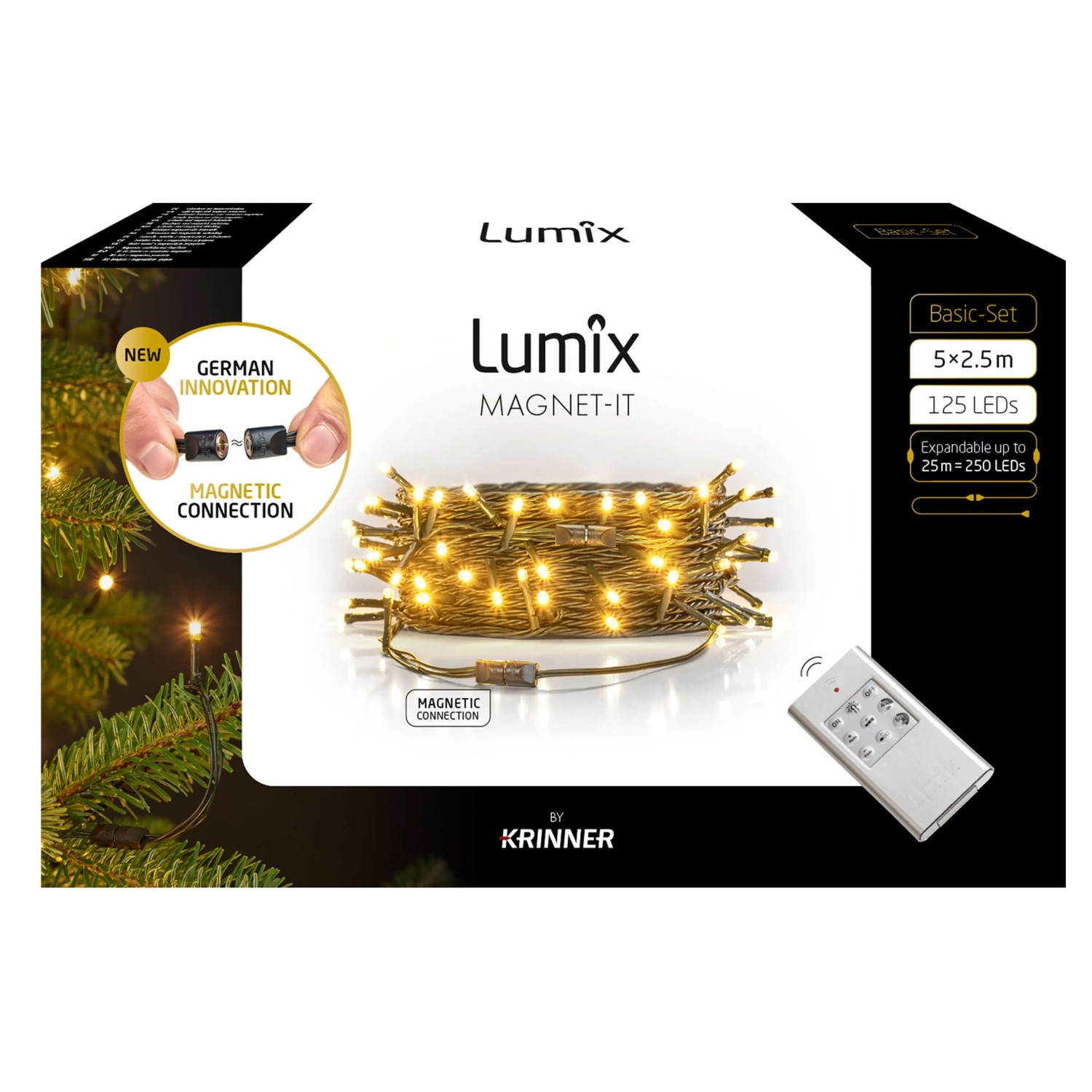 Lumix Lichterkette Magnet IT Basis 12,5 m Dunkelgrün