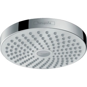 Hansgrohe Croma Select S Kopfbrause 180 2jet, weiß/chrom, mit Rain- und IntenseRain-Strahl.