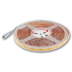 Warmweißer LED-Stripe CLS-COB V2 5m IP65 auf Rolle. Flexibler LED Streifen für Innen- & Außenbeleuchtung.