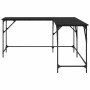 vidaXL Schreibtisch, Eichen-Optik, schwarz, L-Form, 149x149x75 cm. Ideal für Büro und Homeoffice.