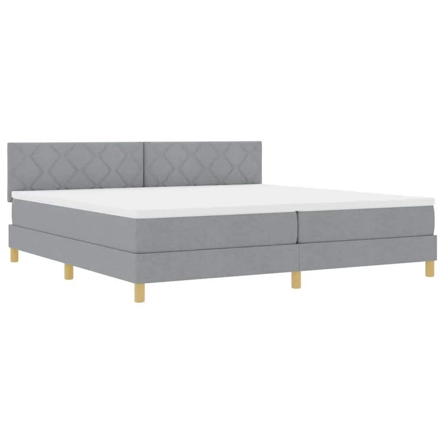 vidaXL LED Boxspringbett mit Matratze Hellgrau 200 x 200 cm Stoff 3342541 günstig online kaufen