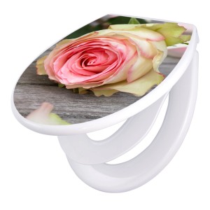 Banjado WC-Sitz mit Absenkautomatik und Rosen-Motiv für Kinder und Familien.