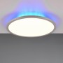 Titanfarbene Trio LED Deckenlampe Yuma, Ø 40cm, mit RGB-Beleuchtung.