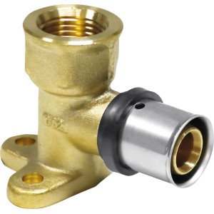 Messing Press-Winkel 20 mm x Rp 1/2 Zoll für Heizung und Trinkwasserinstallation.