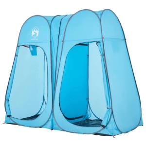 Blaues vidaXL Pop-Up Sichtschutzzelt für Camping & Outdoor. Wasserdichtes Umkleidezelt aus Polyester.