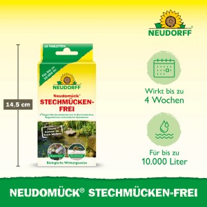 Neudorff Neudomück Stechmückenfrei: Biologisches Mittel gegen Mückenlarven in Teichen und Regentonnen.