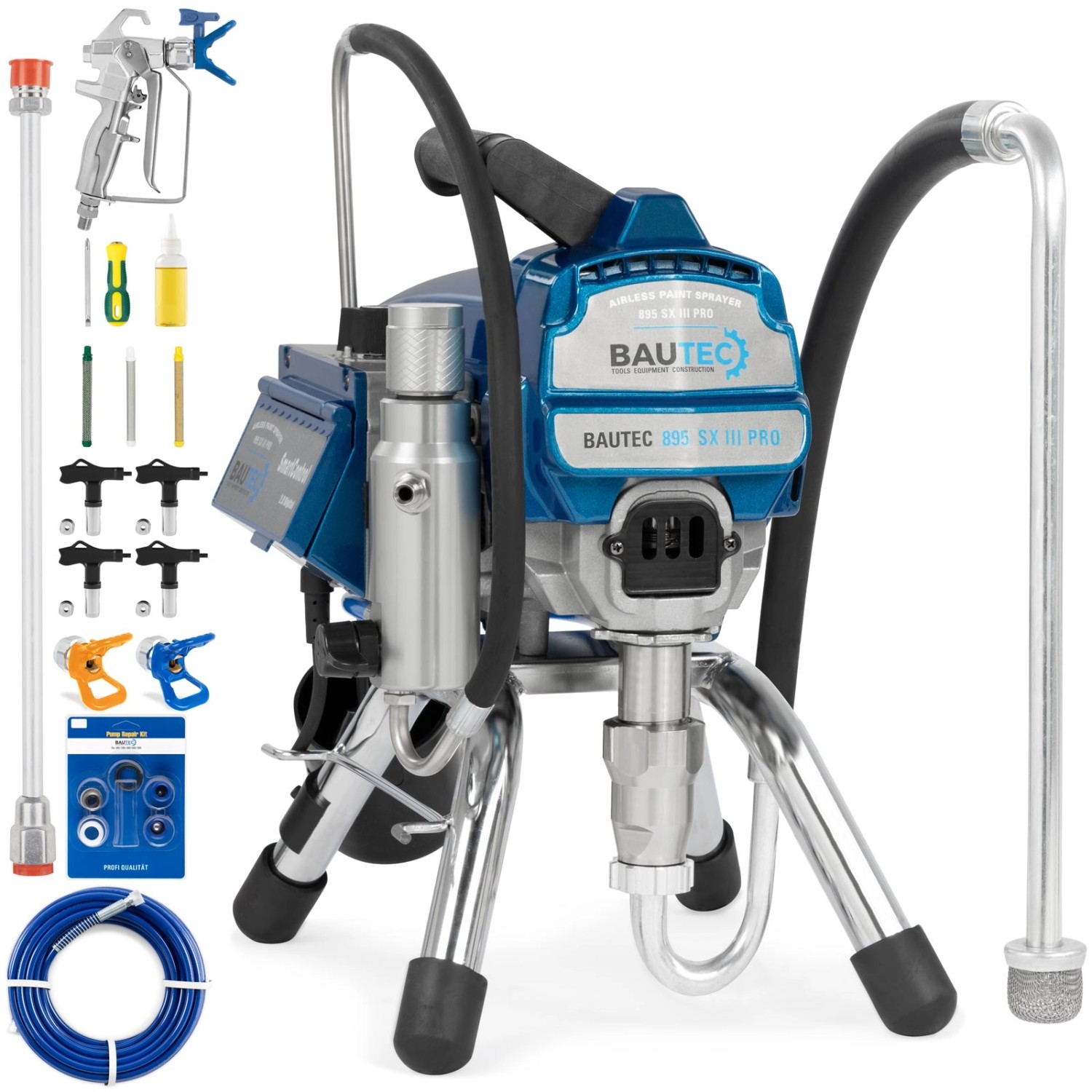BAUTEC Airless-Farbspritzgerät 895 SX III PRO mit Kolbenpumpe bis 2,7 l/min günstig online kaufen