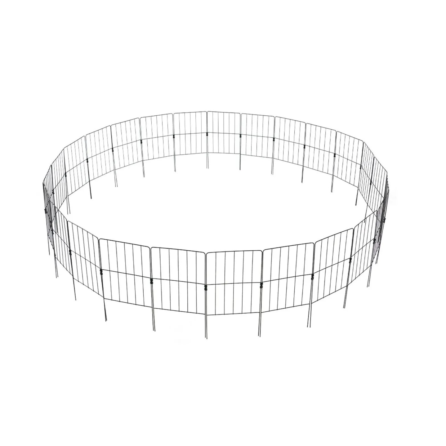 Costway 15 Stück Dekorativer Gartenzaun 60 cm Hoch Schwarz