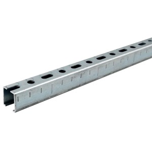 Dalsys Montageschiene 50x200cm, Stahl verzinkt, silber. Installationsschiene für Sanitär, Lüftung und Elektro.