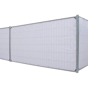 Weiße Bauzaunplane Profi (176x341cm) als Sichtschutz für Baustellen und Veranstaltungen.