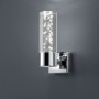 Moderne LED-Bad-Wandleuchte Bubbles Chrom mit klarem Glas und dekorativen Luftblasen.