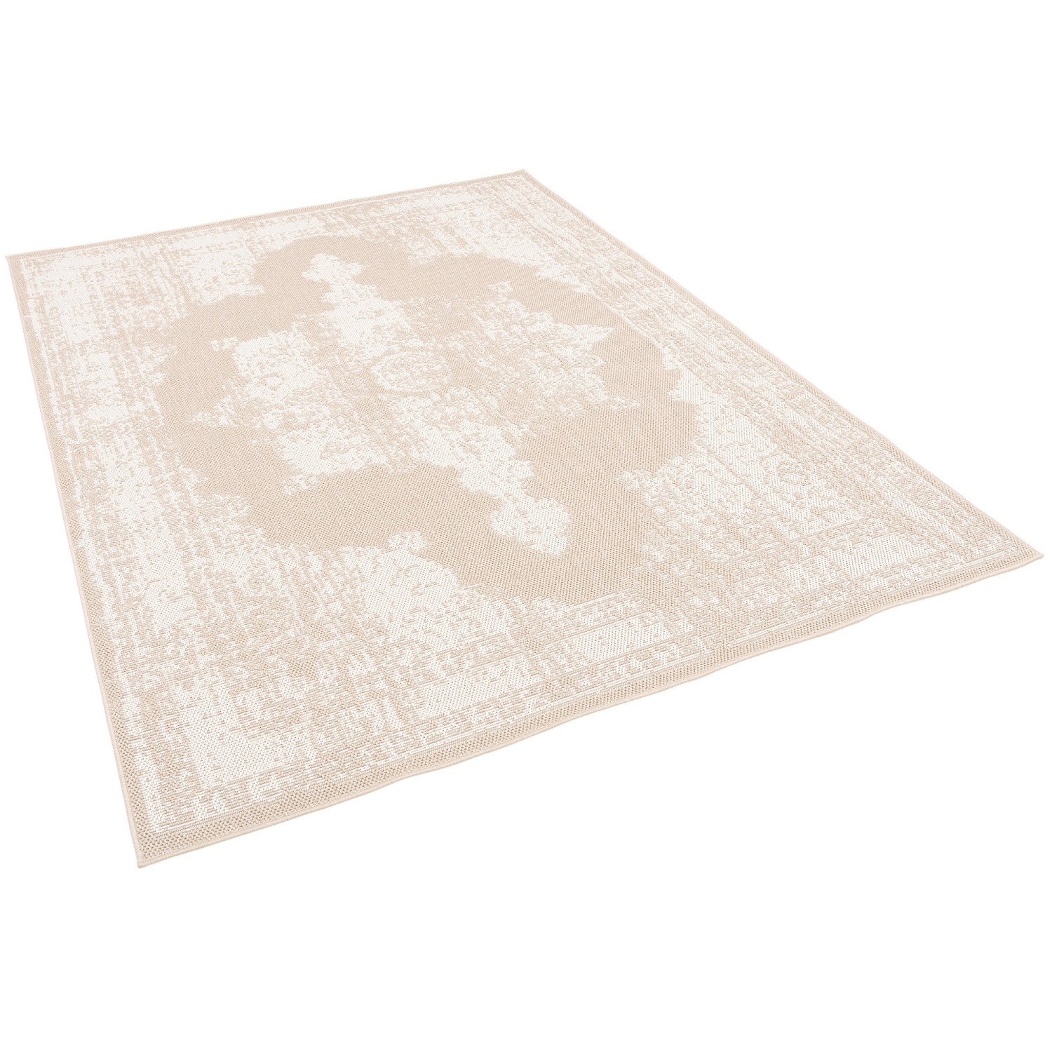 Pergamon In & Outdoor Teppich Flachgewebe Marbella Orient Vintage Beige 120 günstig online kaufen