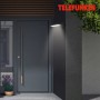 Moderne Telefunken LED-Außenleuchte Bergen, schwarz, 10W an Hauswand.