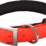 Leuchtoranges Heim Hundehalsband aus BioThane, 25 mm breit und 60 cm lang.