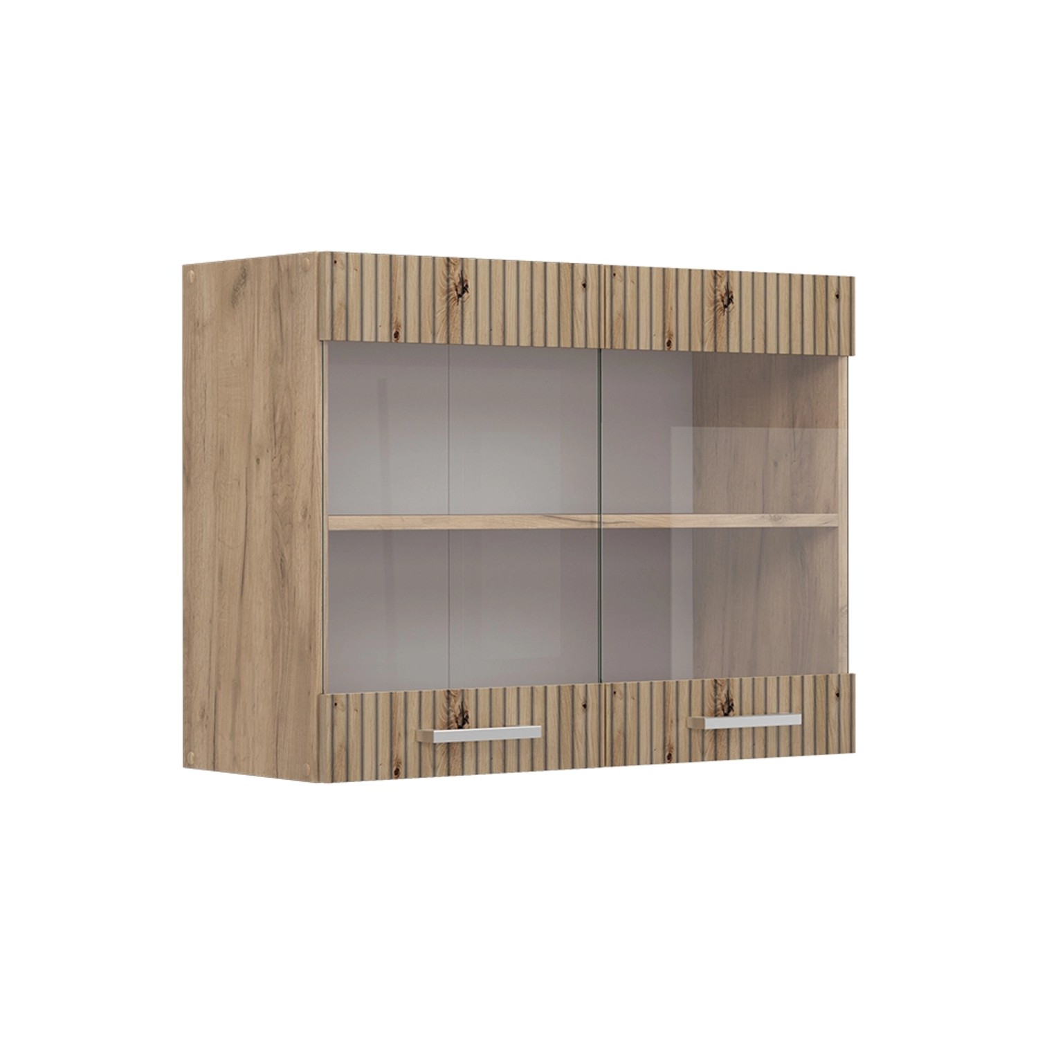 Vicco Küchenglasschrank R-Line Glashängeschrank Artisan-Eiche/Goldkraft Eiche 80 cm