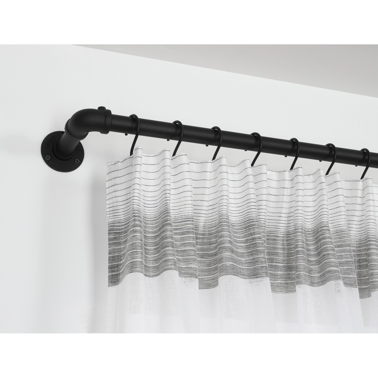 Gardinia Träger Industrial Home, schwarz, 10 cm, für Gardinenstange Ø 25 mm im Industrie Design.