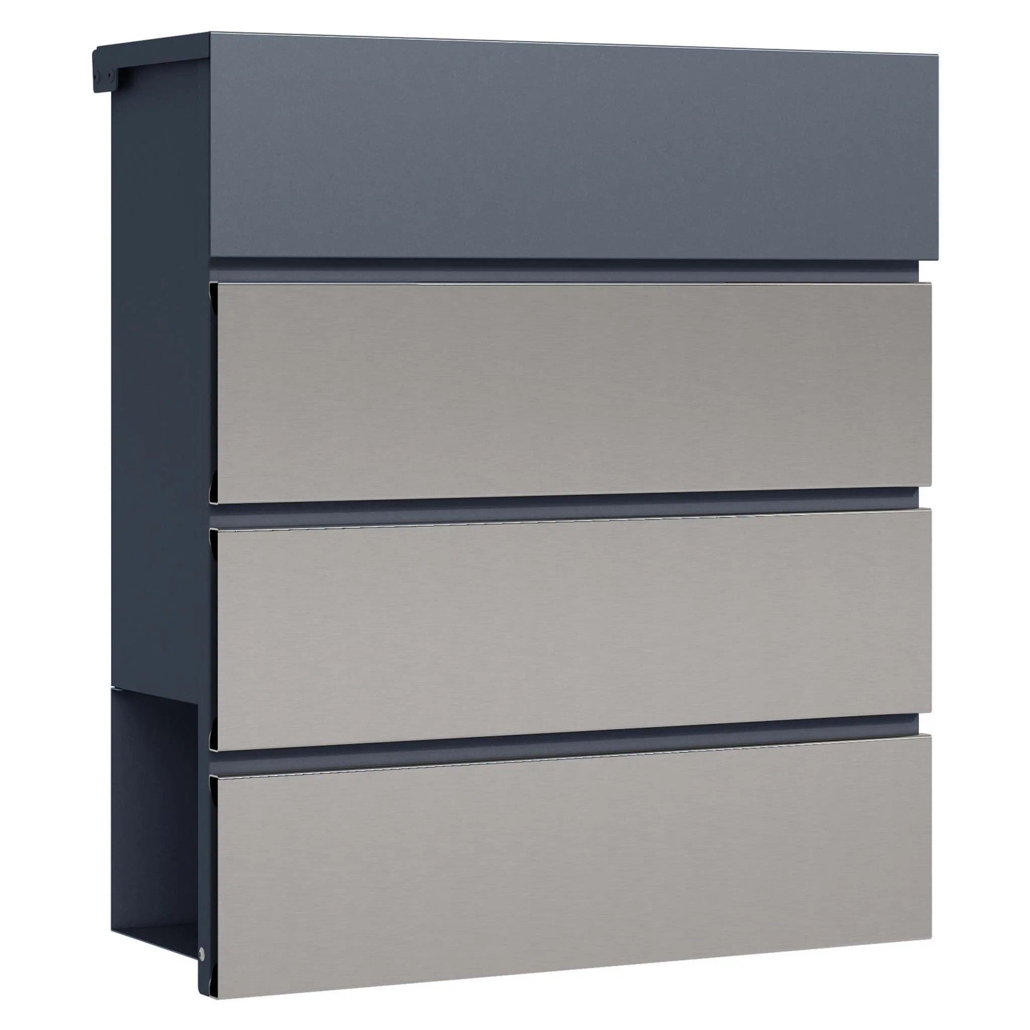 Toboli Briefkasten V64 Anthrazit 410X130X370Mm Soft Close Zeitungsfach Stahl