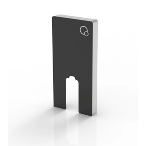 Glasdeals Betätigungsplatte für Sanitärmodul, Schwarzglas, Detailansicht.