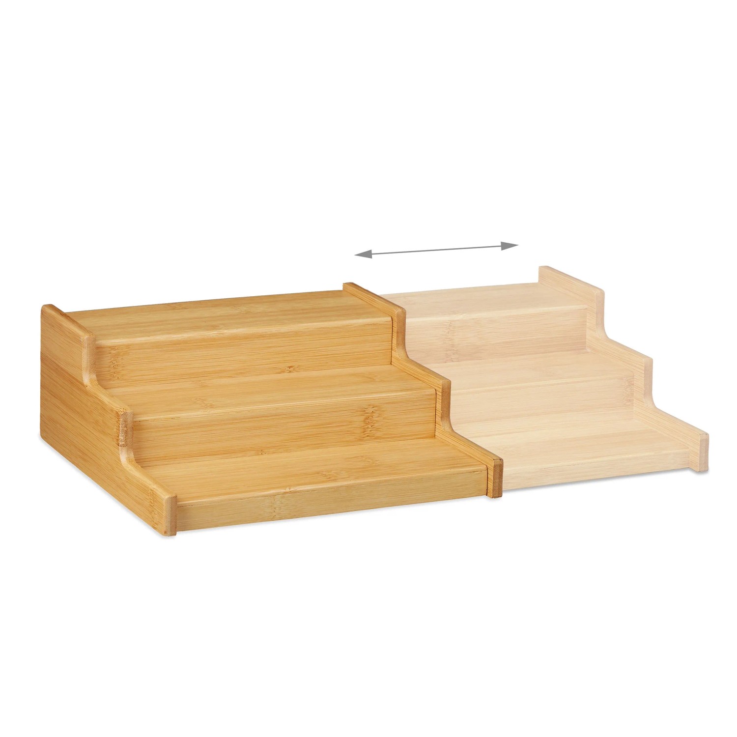 Relaxdays Gewürzregal Bambus Natur Ausziehbar 9 cm x 38 cm x 22 cm 700 g
